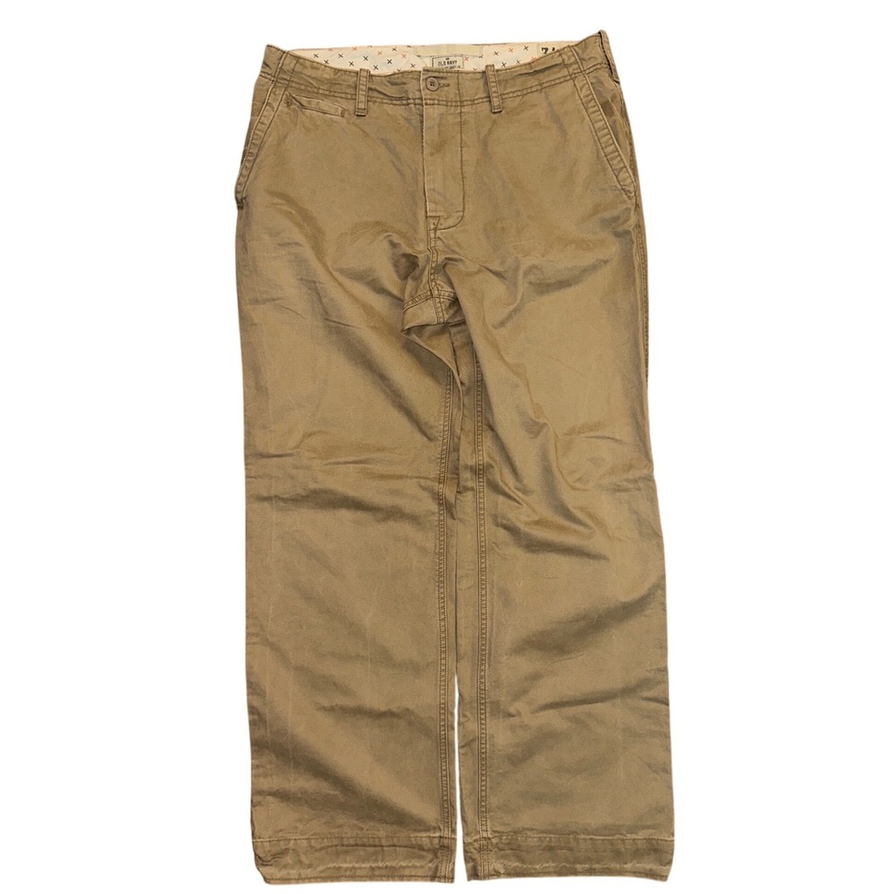 Old Navy Mens Chino‎ Pants 34x32 Tan Khaki Straight Leg Flat Front Trousers